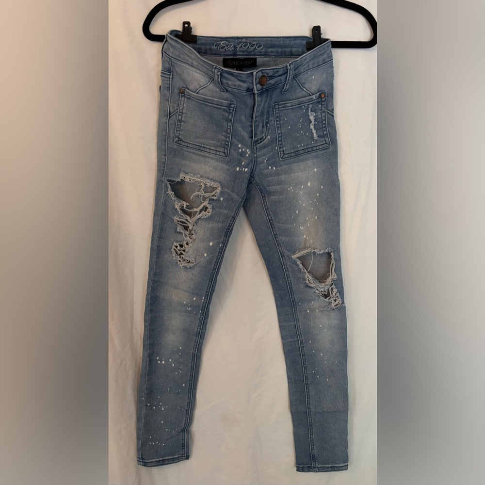 Distressed Light Blue Jeans